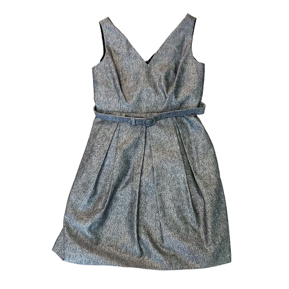 White House Black Market Metallic Silver Tulip Dress NWT 4P Cocktail Party